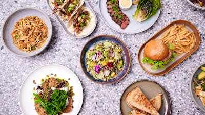 Range of dishes photographed from above