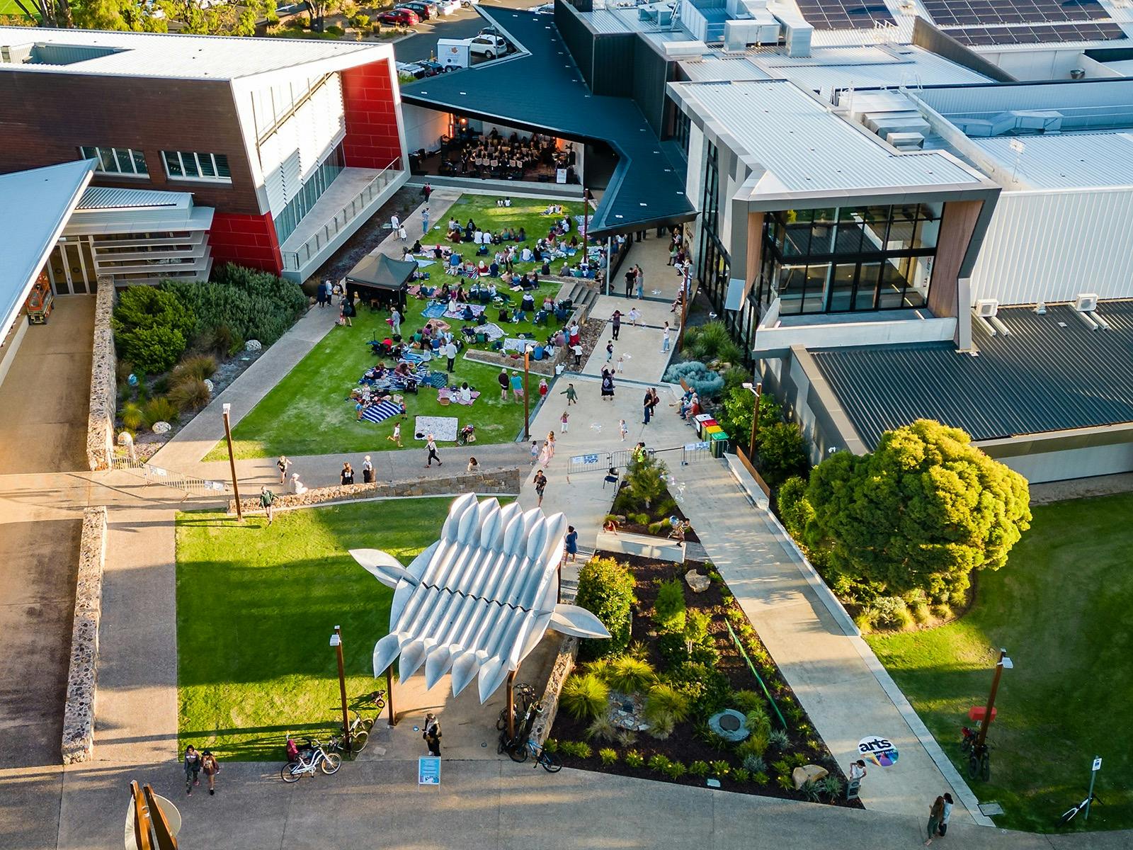 Aerial view of Margaret River HEART forecourt