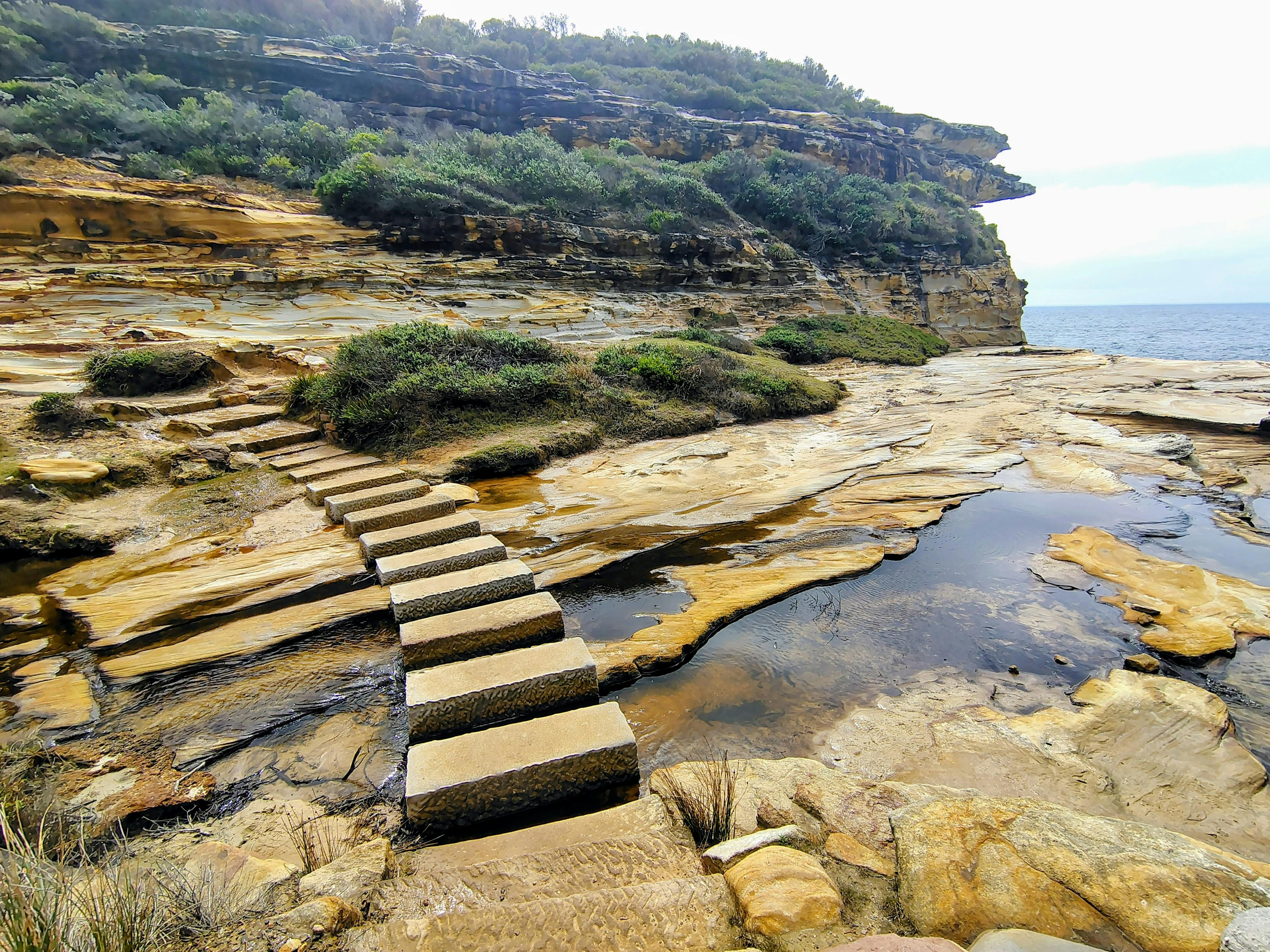 water crossing near the ocean on the Coast Track south of Sydney