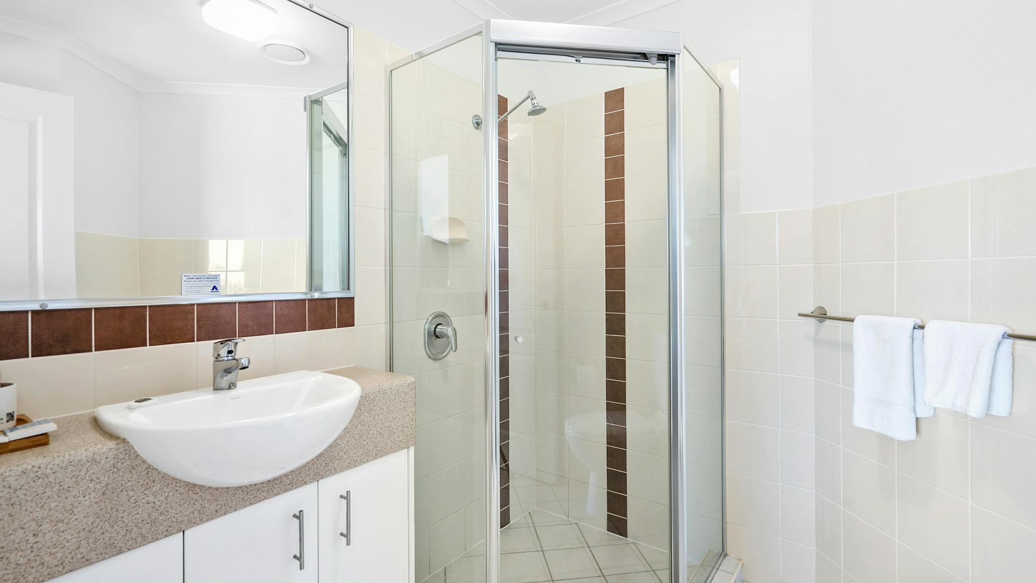 Studios and Master's all have walk-in showers in their configuration