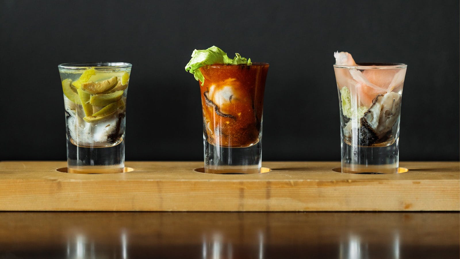 Trio of Oyster Shooters