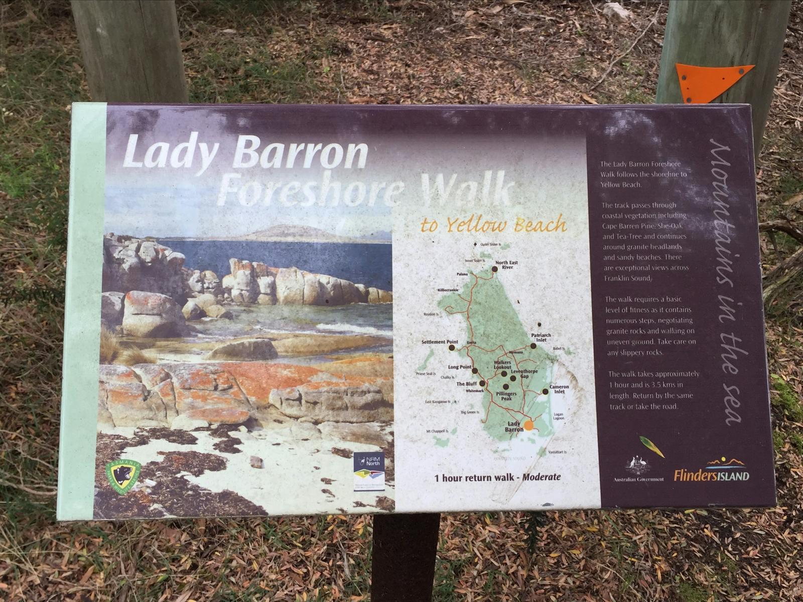 Lady Barron Foreshore Walk to Yellow Beach  Flinders Island Tasmania