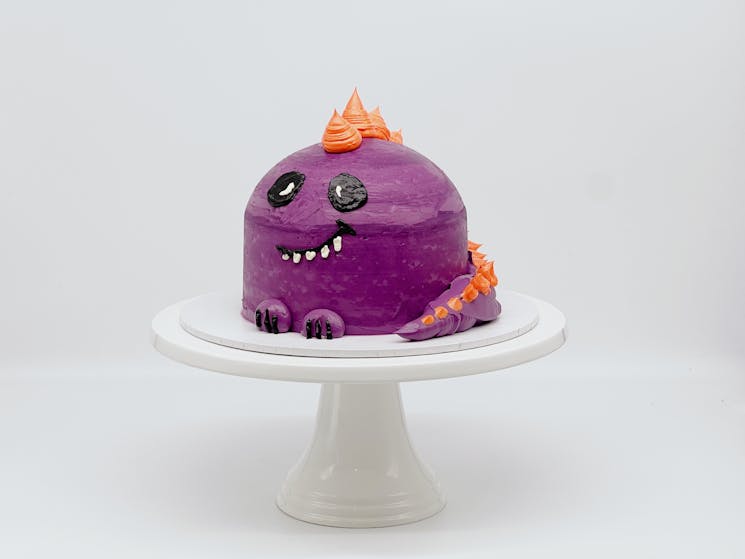 cute donny the Dino children cake purple cakes by drew