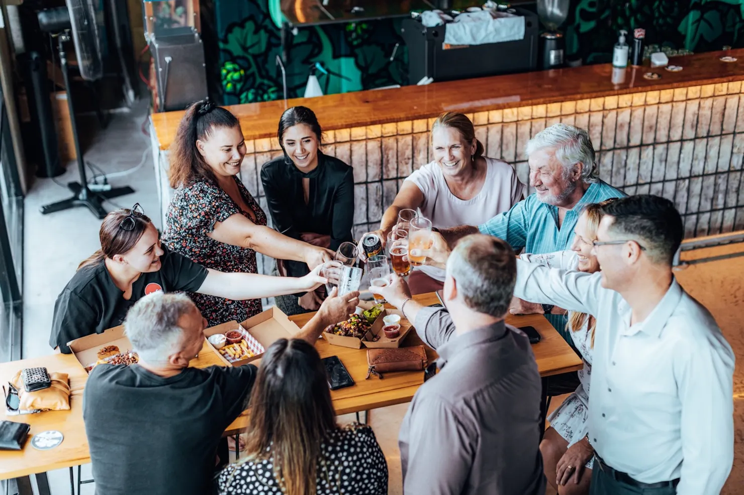 Large groups are welcome at Moffat Beach Brewing Co Production House.