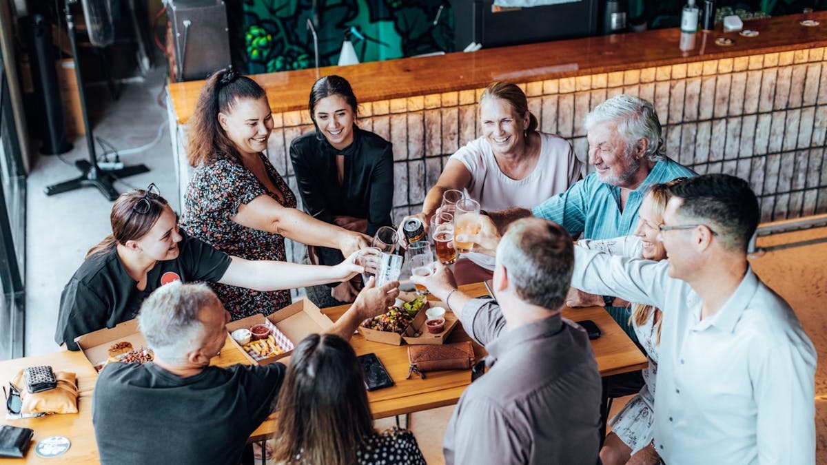 Large groups are welcome at Moffat Beach Brewing Co Production House.