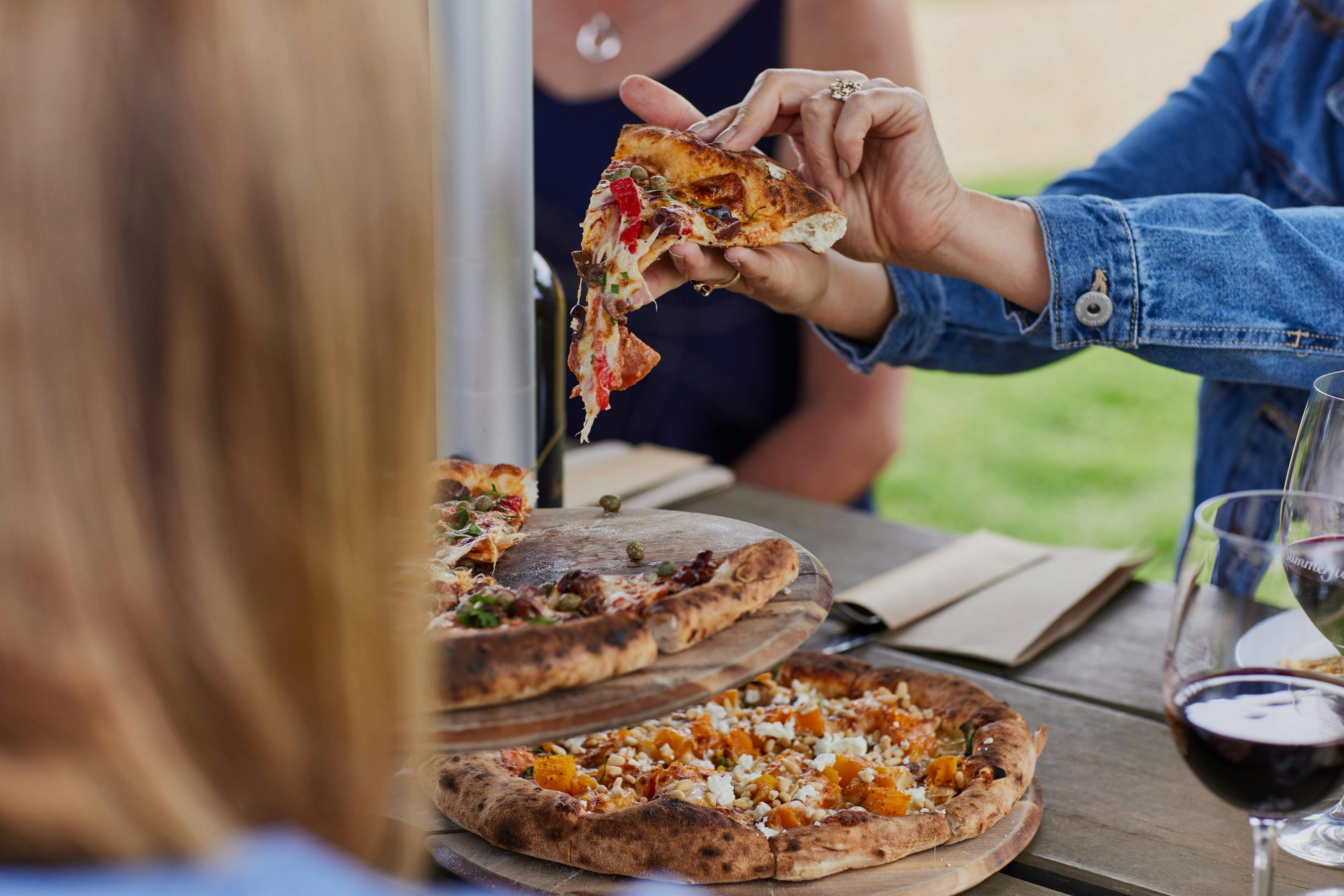 Pizza at Summerfield winery