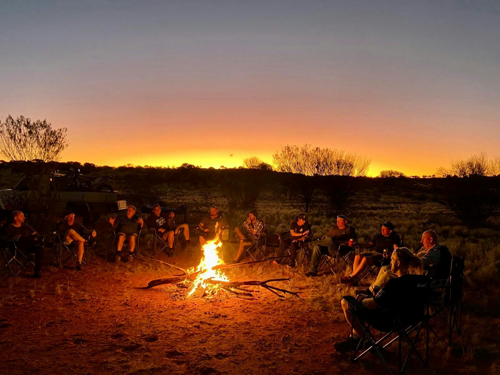 Telling stories of the days' adventures around the fire