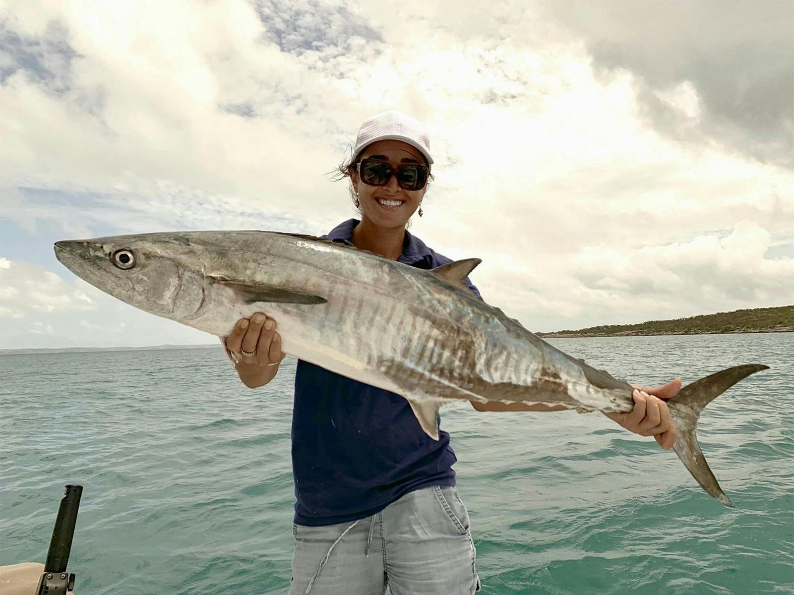 Elese with her fish on Australian SportFishing Charters