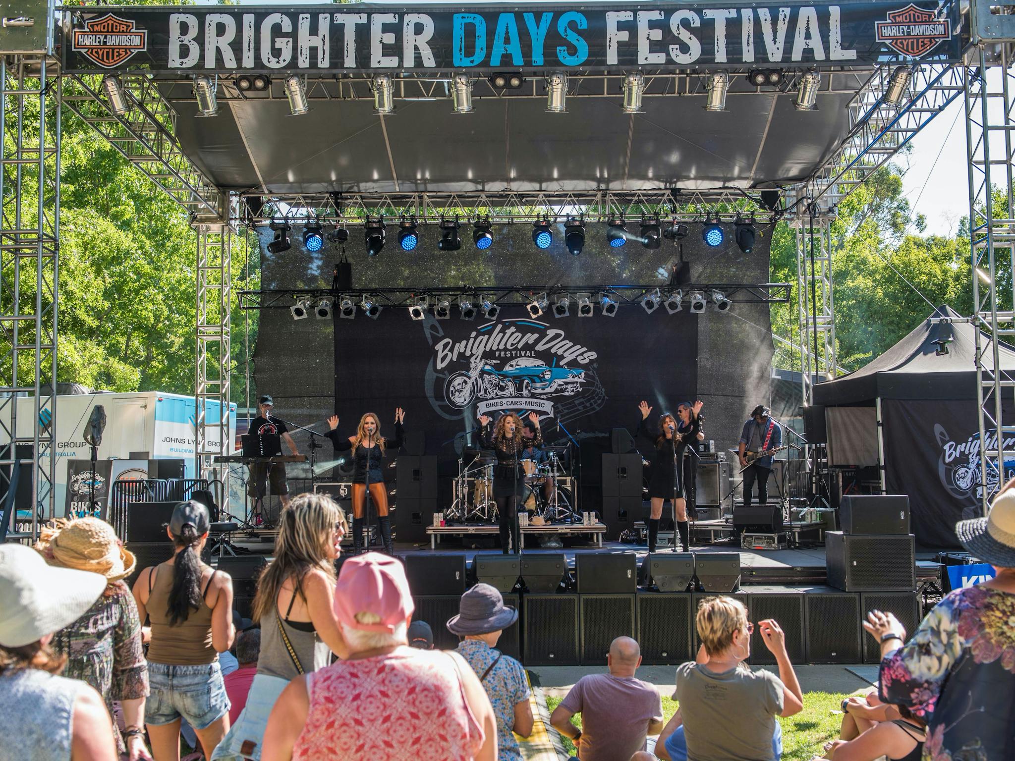 Daytime photo of the crowd in front of the Brighter Days Stage
