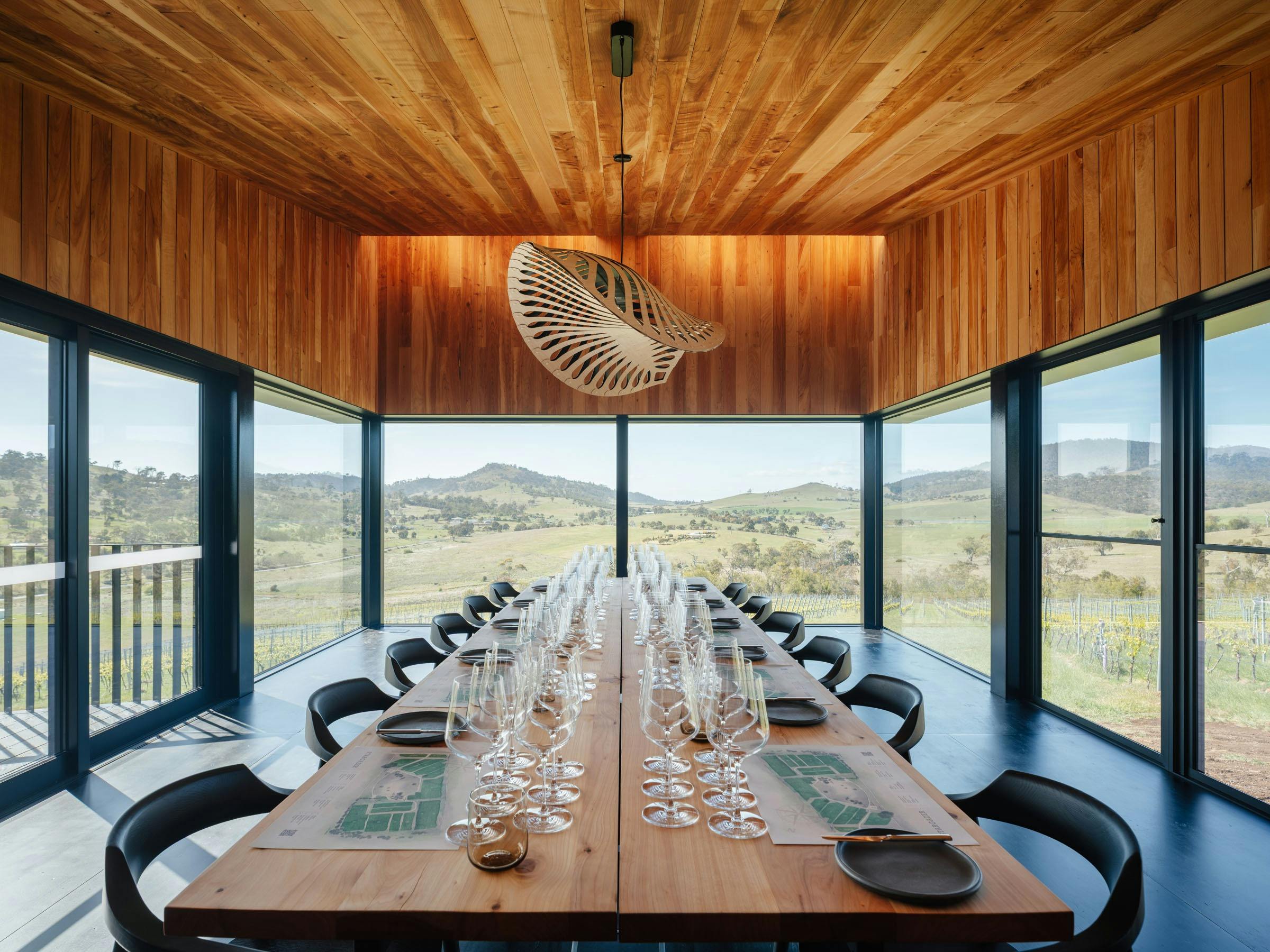 View of the tasting room table