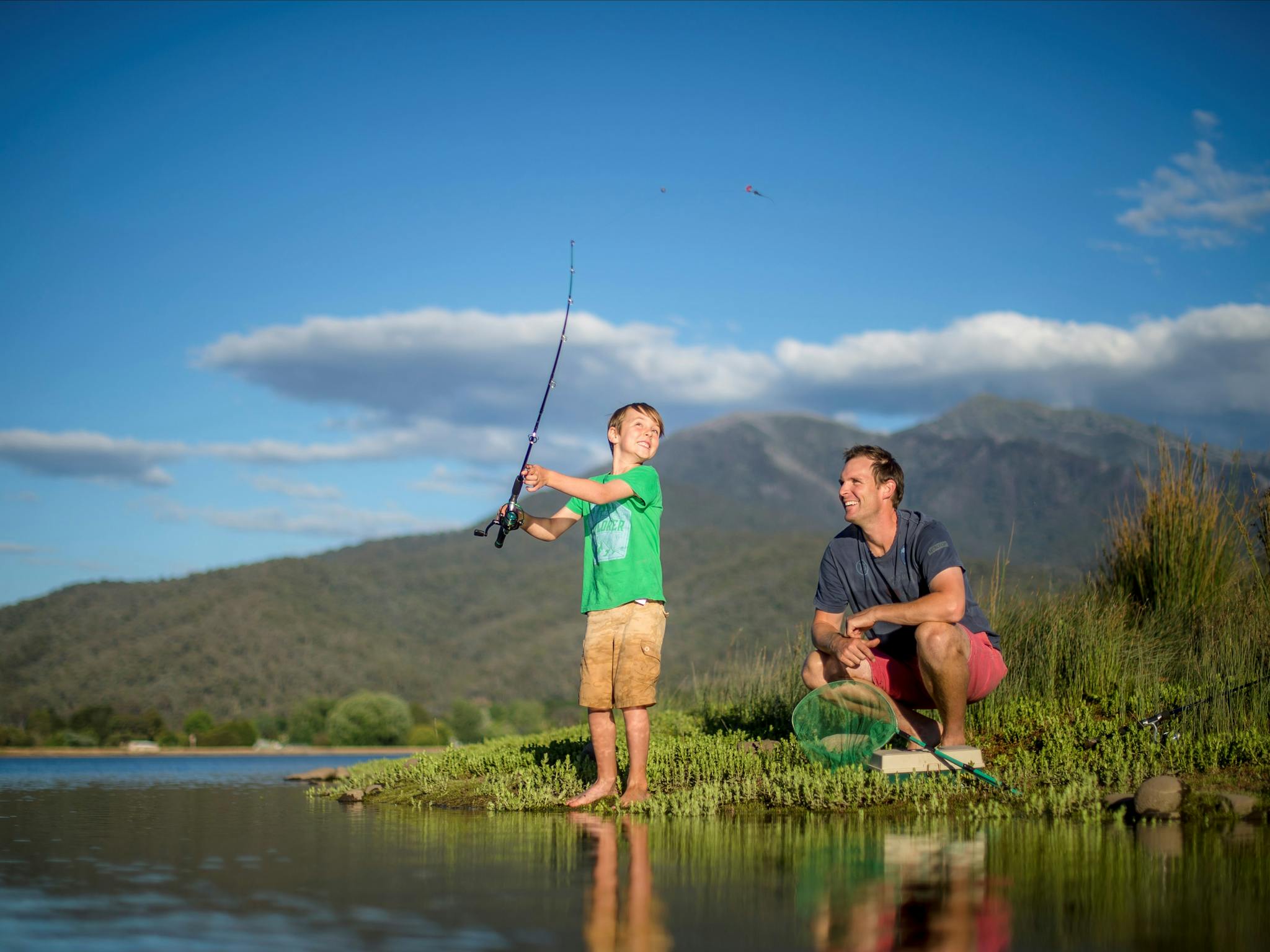 Fishing on Mount Beauty pondage