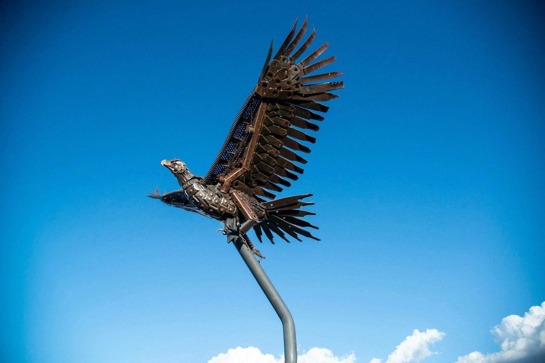 Eagle sculpture close-up