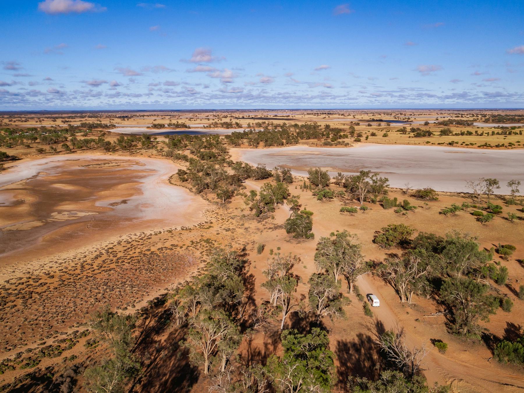 Travel through a unique vaste landscape, dotted with salt lakes.s