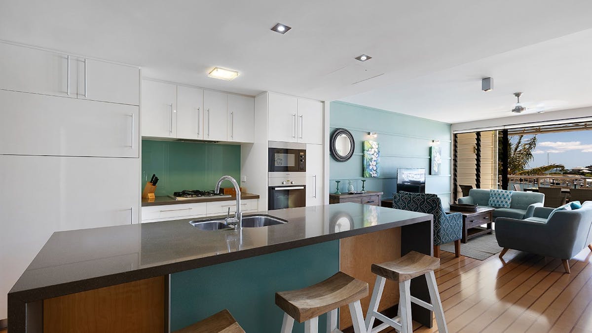 Apartments are fitted with a full kitchen, lounge and dining rooms