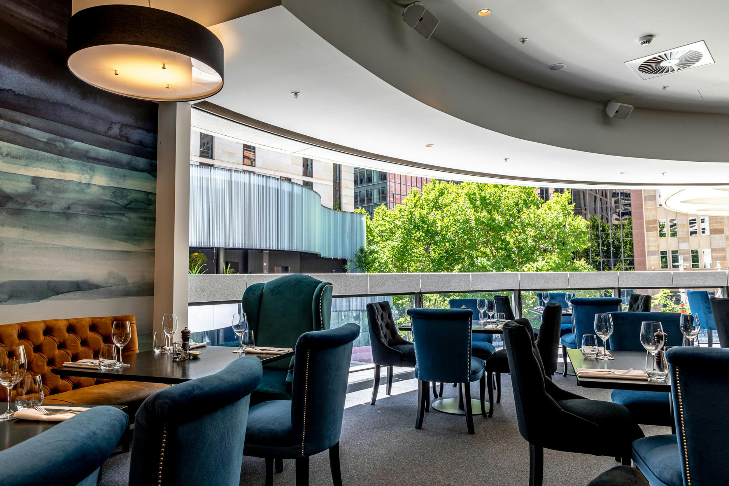 Modern interior of a restaurant.