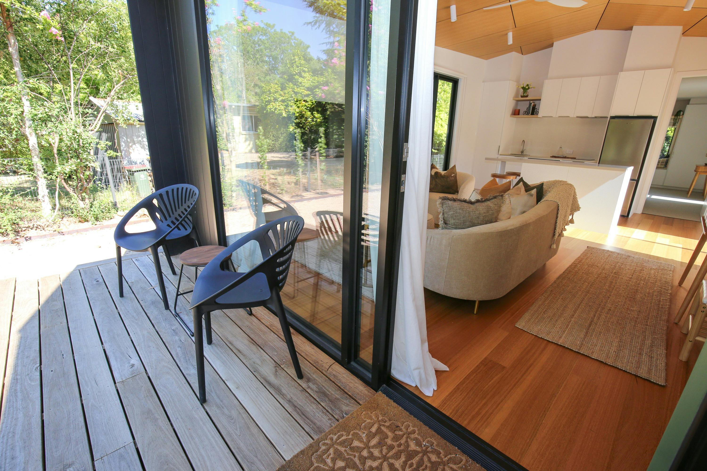 chairs at the outside deck area