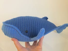 Hand-crocheted whale, made in Tasmania