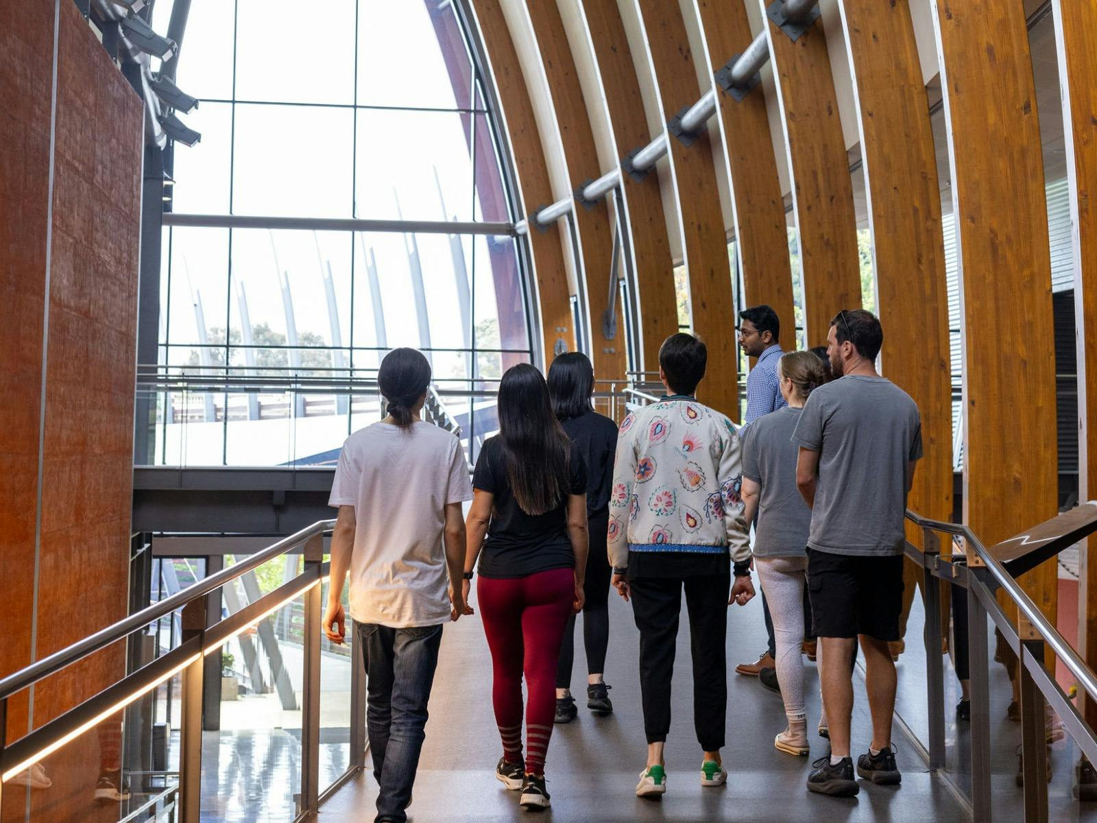 visitors being guided through the National Wine Centre