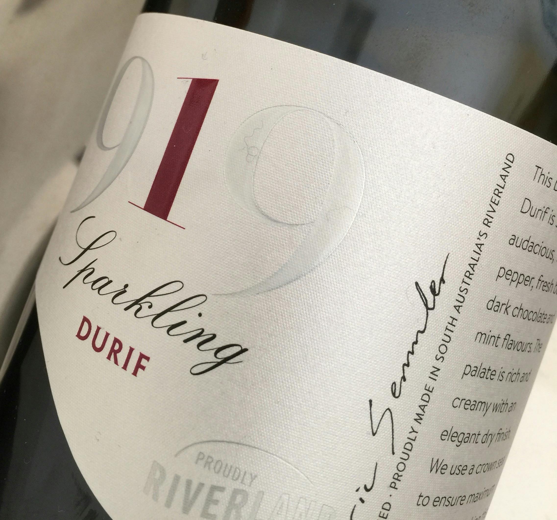 Bottle of 919 Wines Sparkling Durif, available at cellar door.