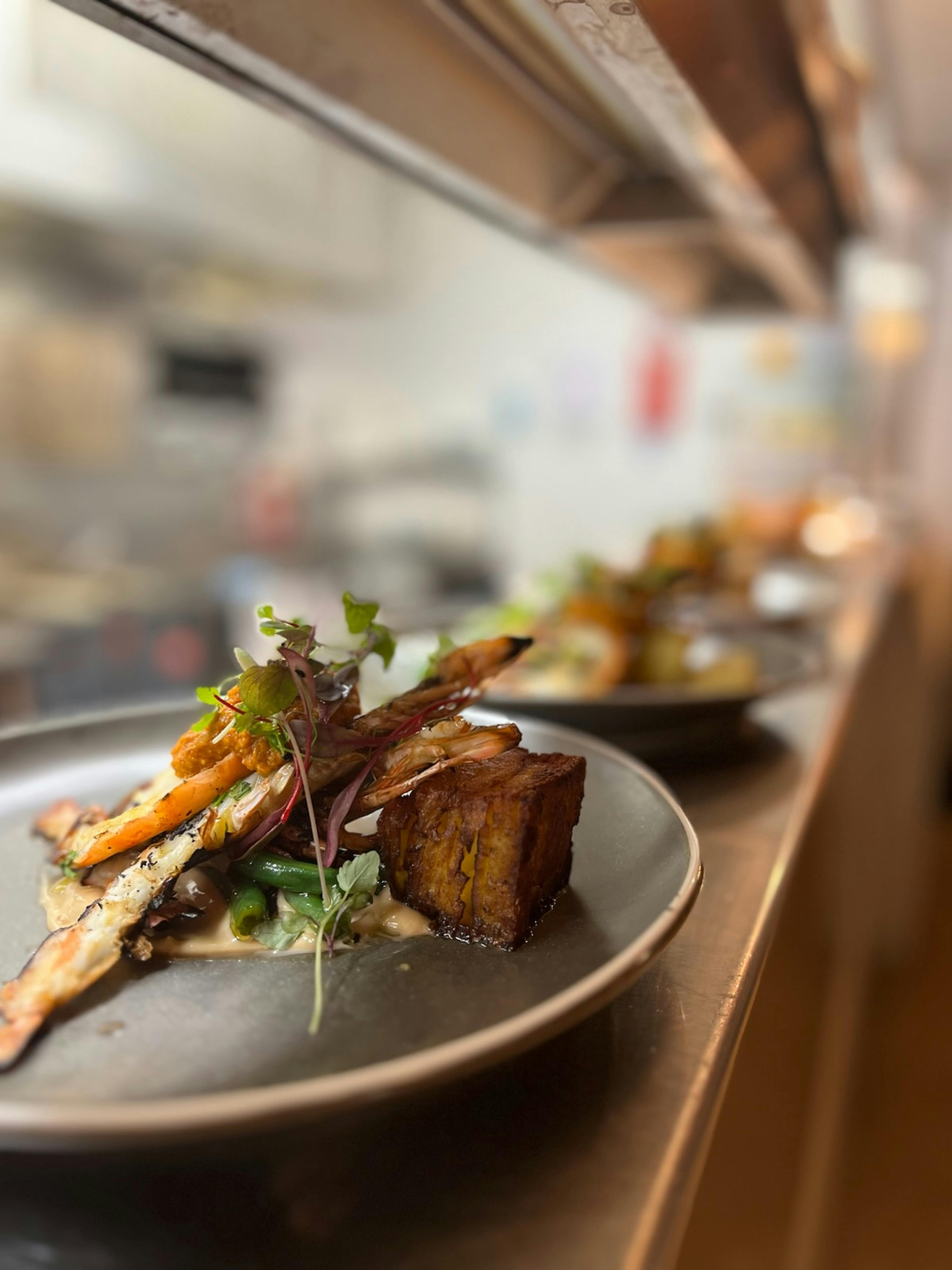 Plates on table to be served