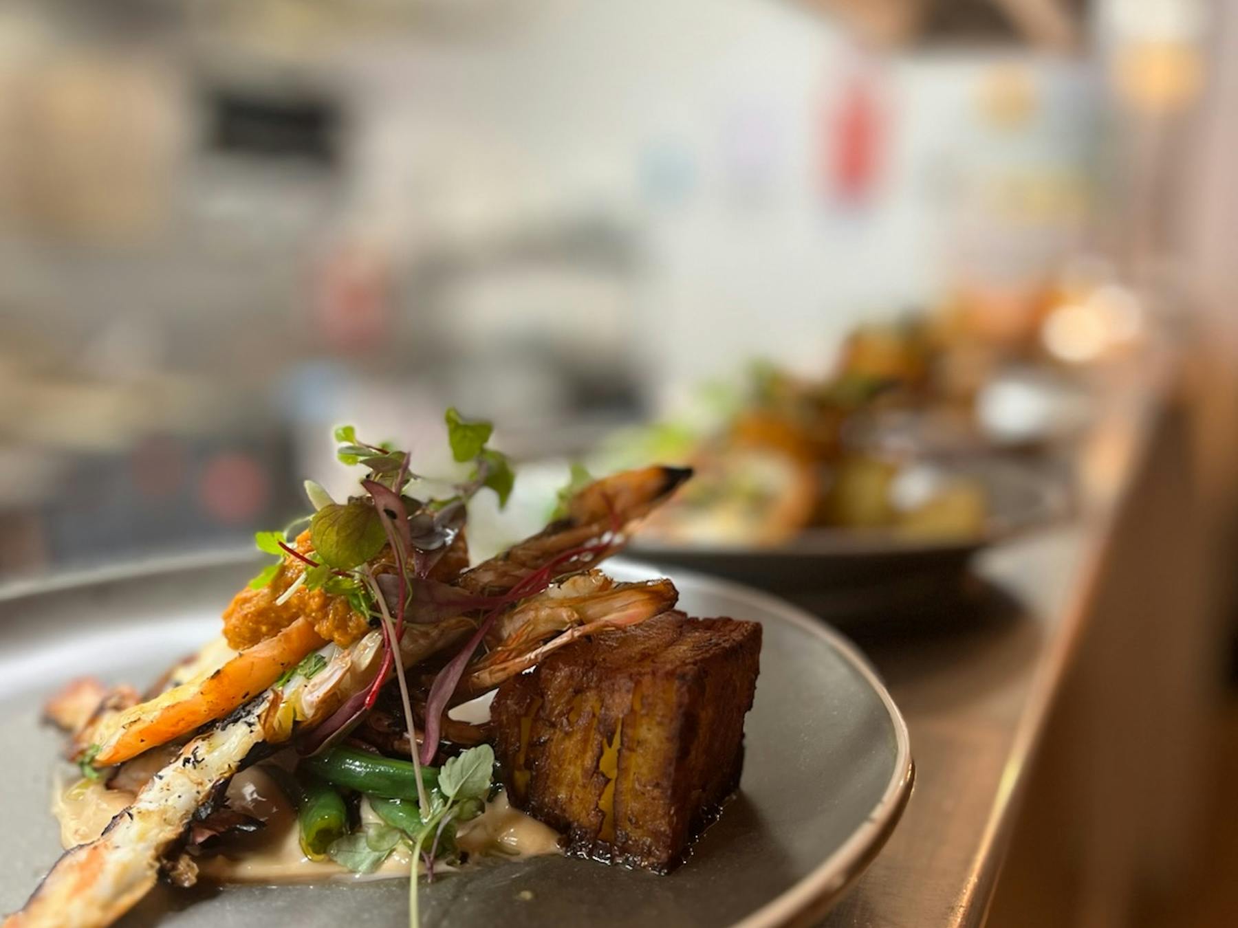 Plates on table to be served