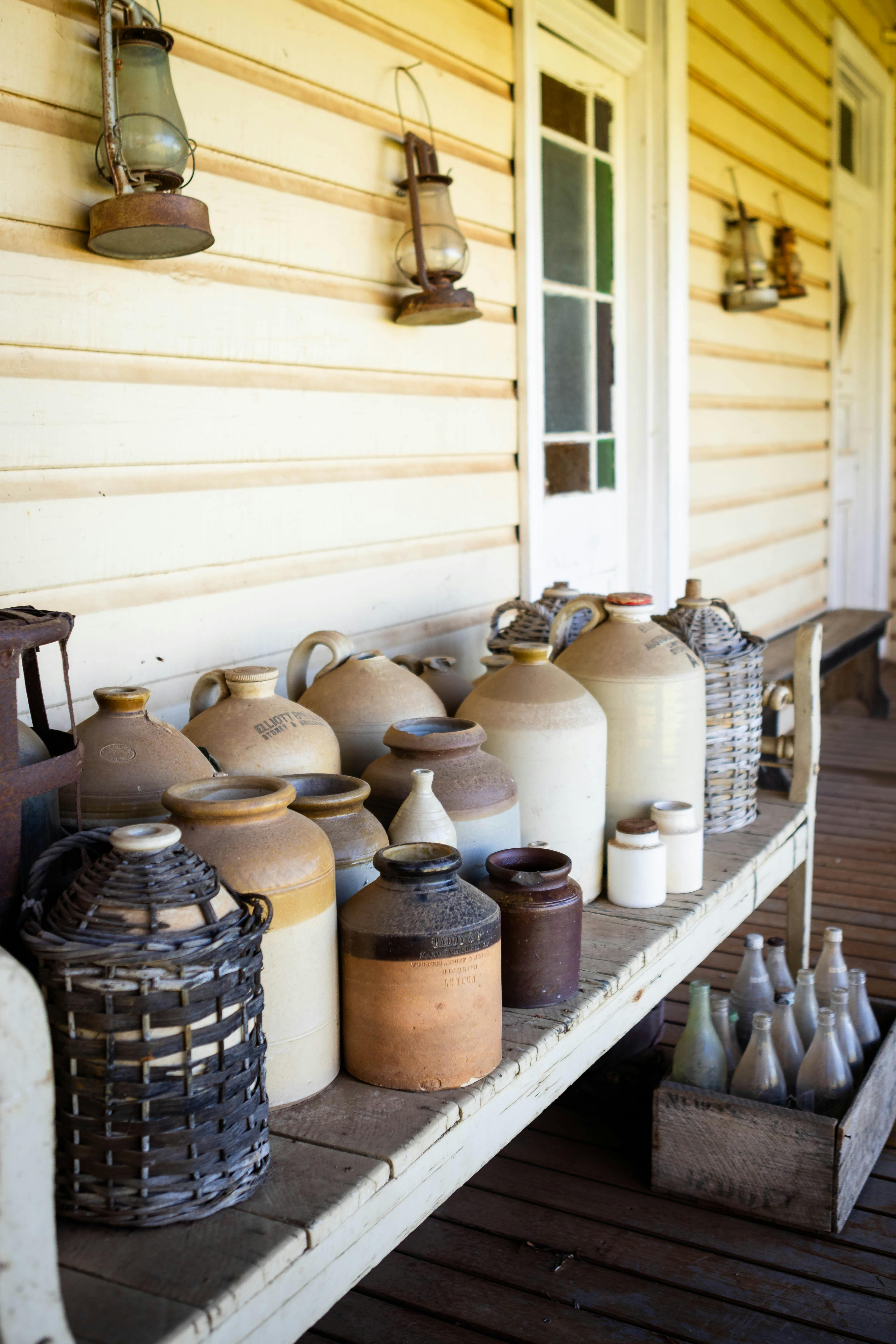 Collection of demijohns