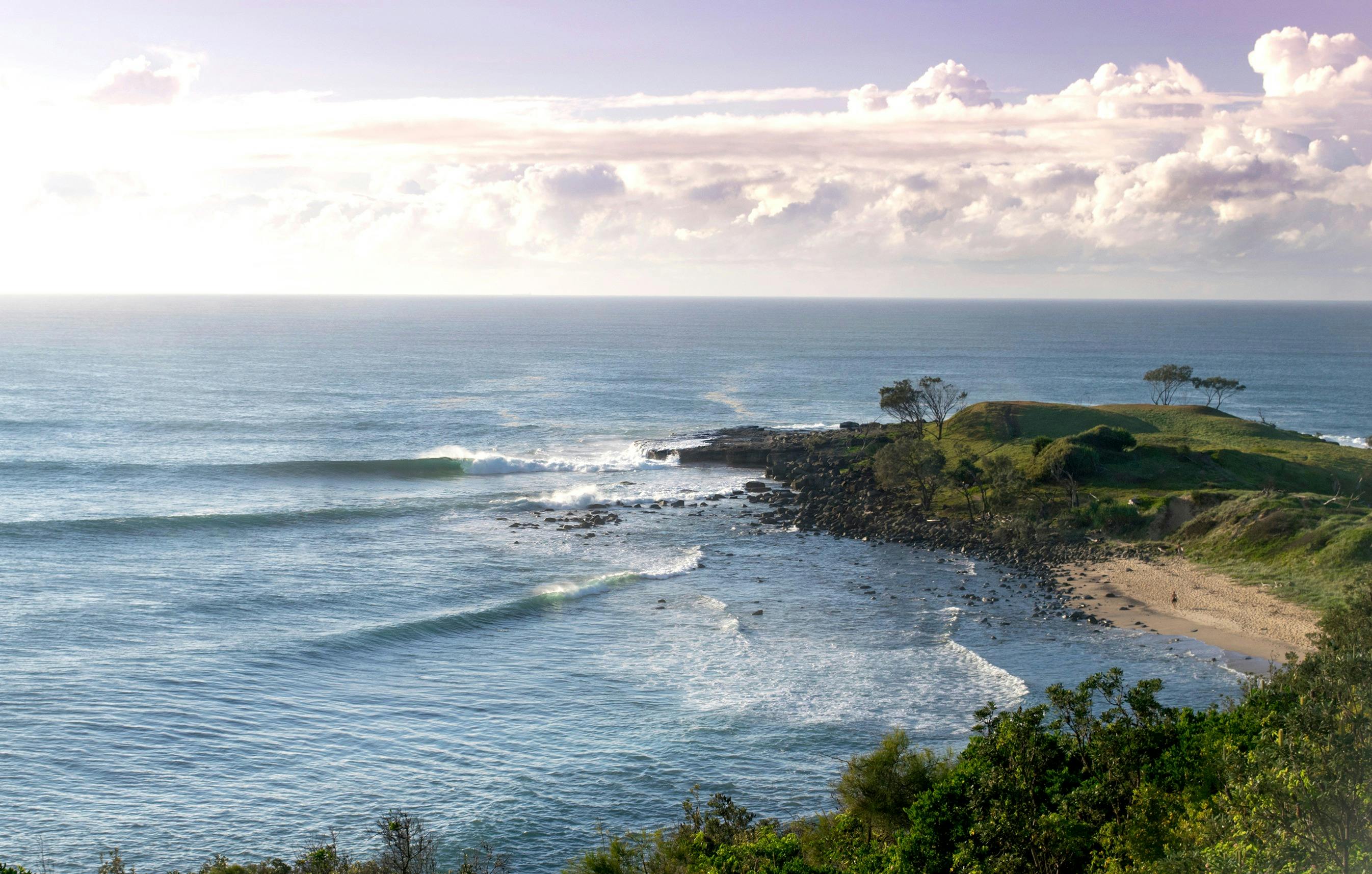 The famous Angourie Point surf break