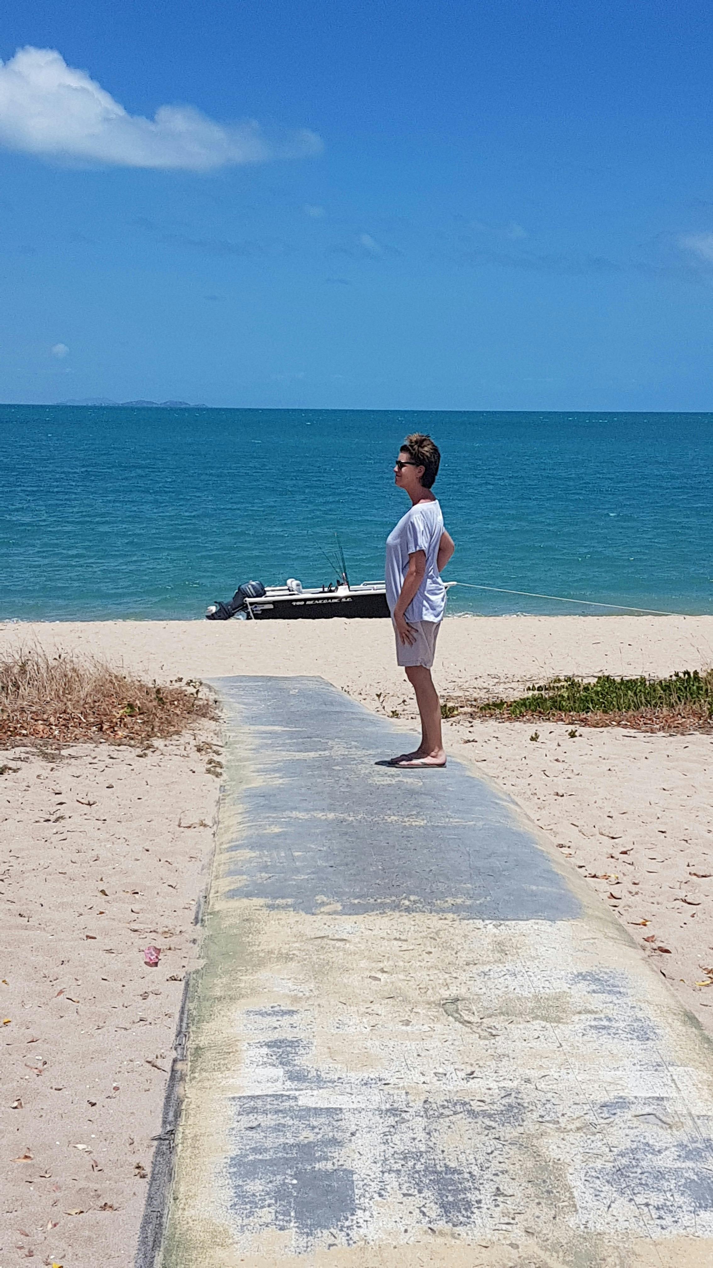 Guest on secluded beach