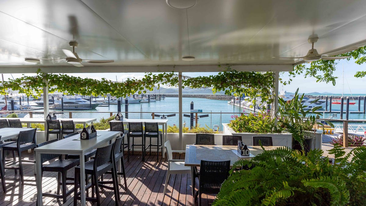 Views of the Coral Sea Marina from inside The Garden Bar
