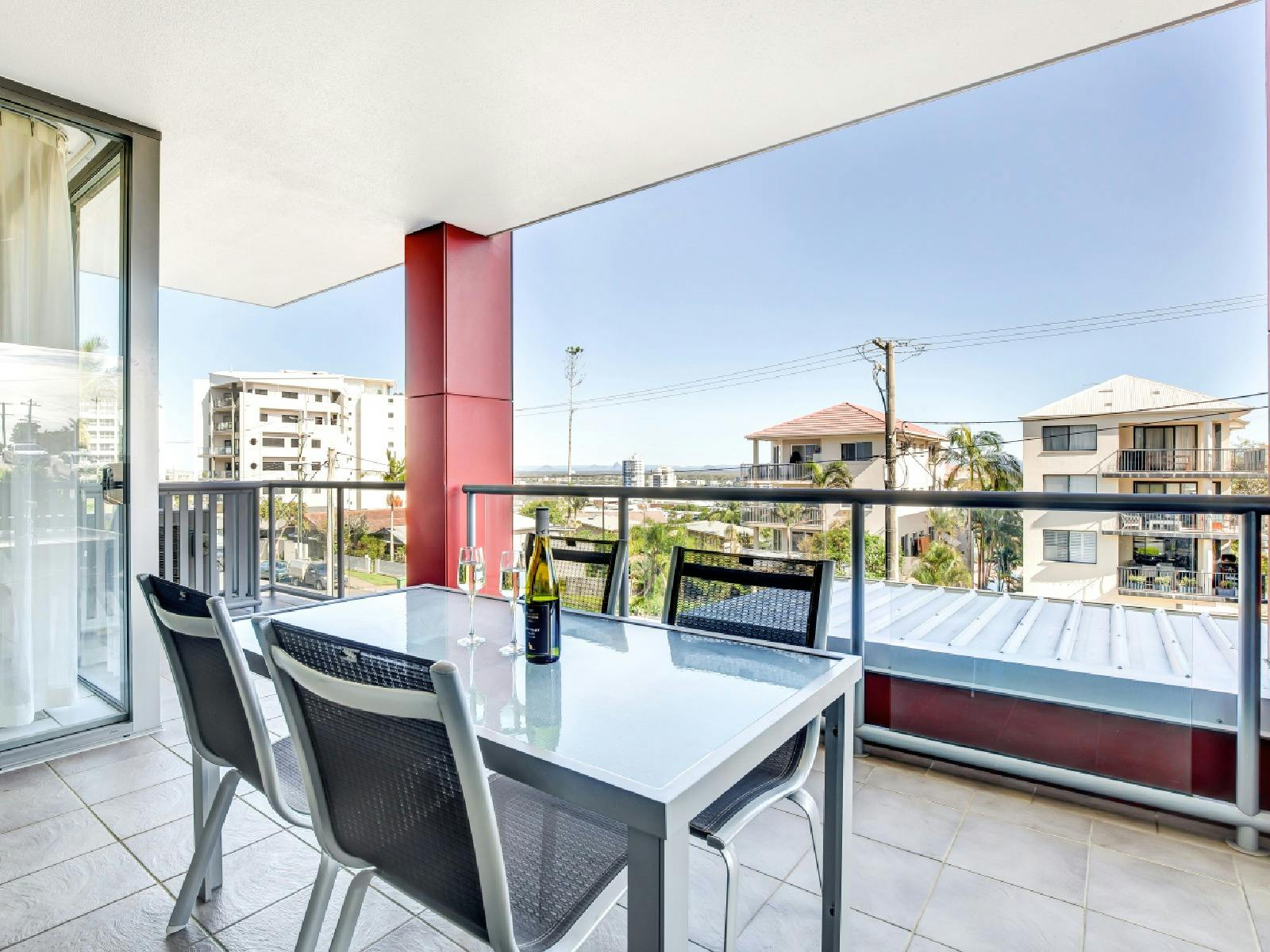 Balcony with outdoor dining