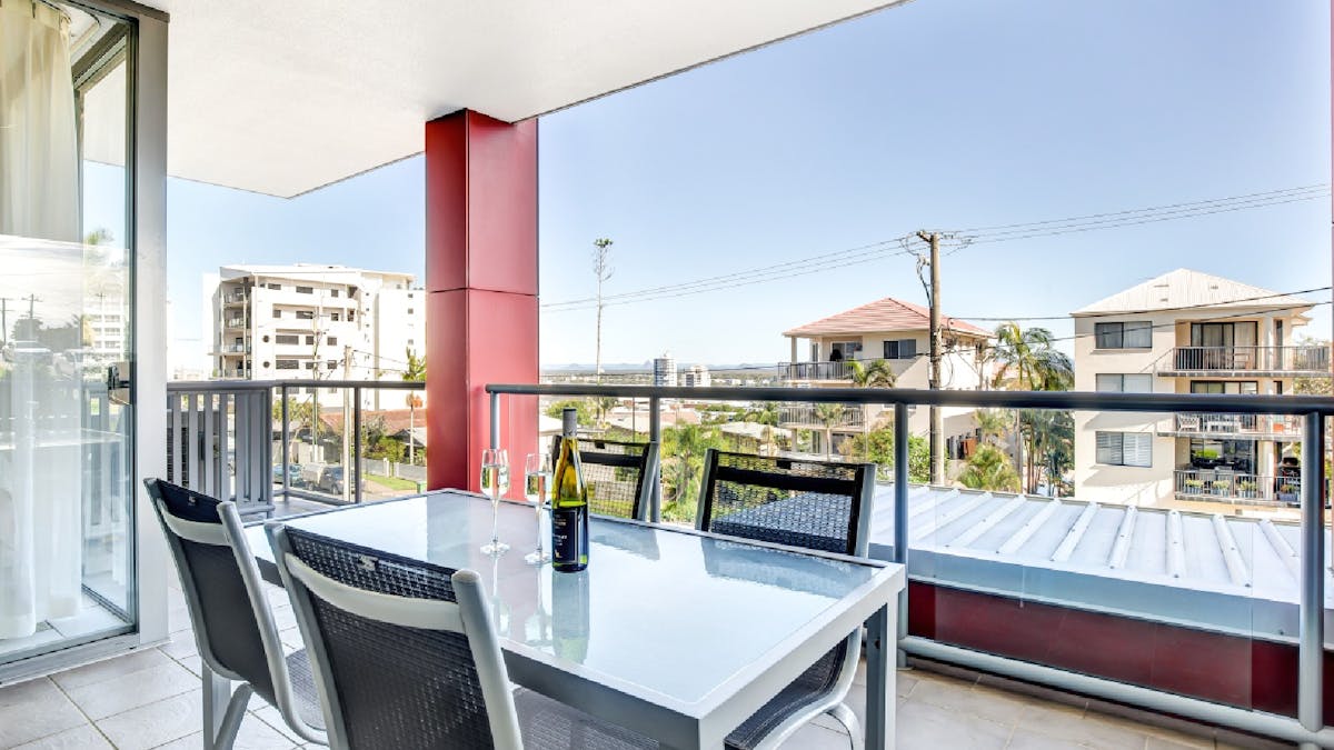 Balcony with outdoor dining