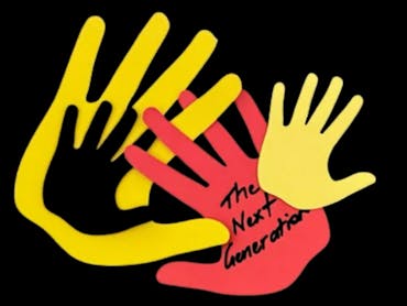 Cut-outs of handprints.