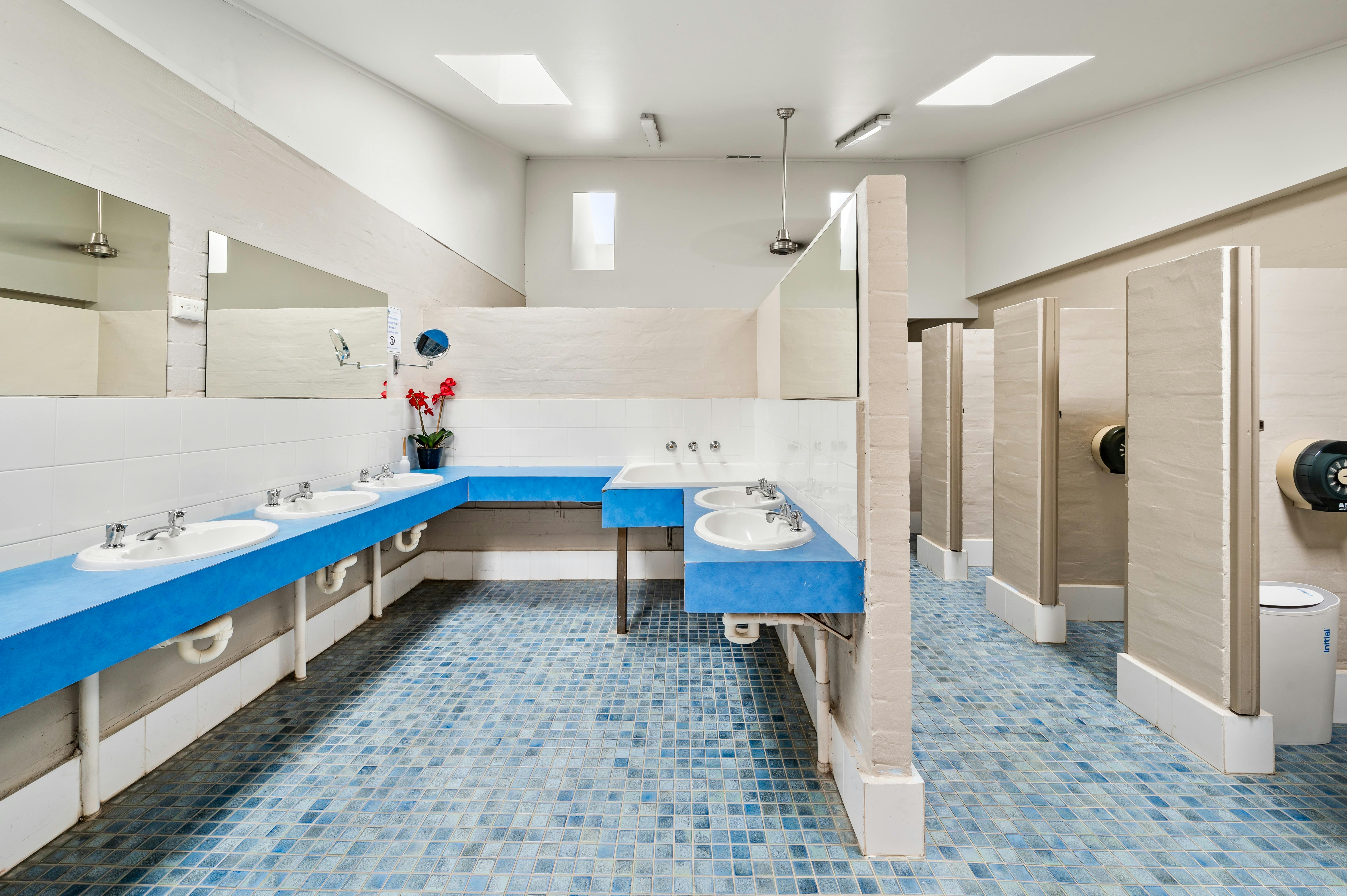 Immaculately clean amenities high pressure showers toilets female male disabled