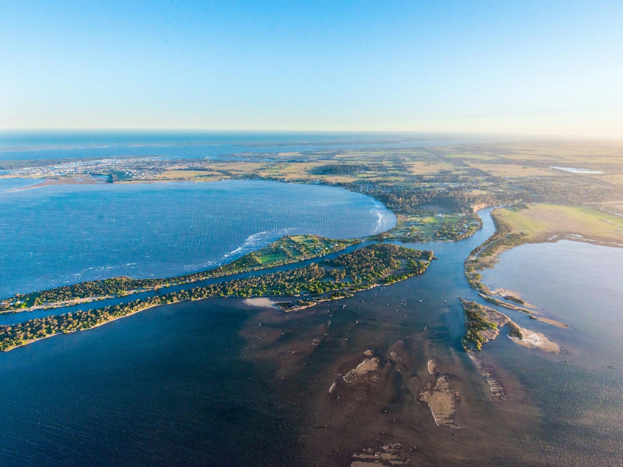 The Silt Jetties northern cut viewed from Jones Bay