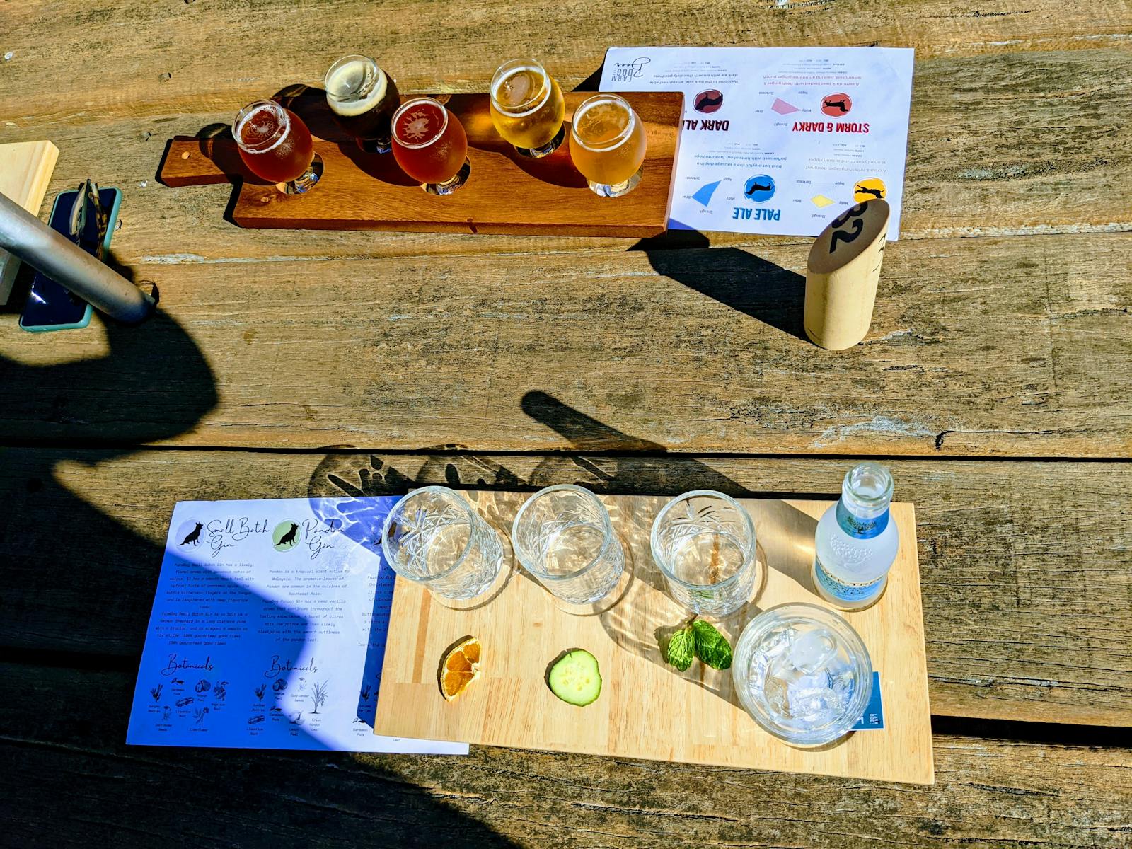 Gin and beer tasting