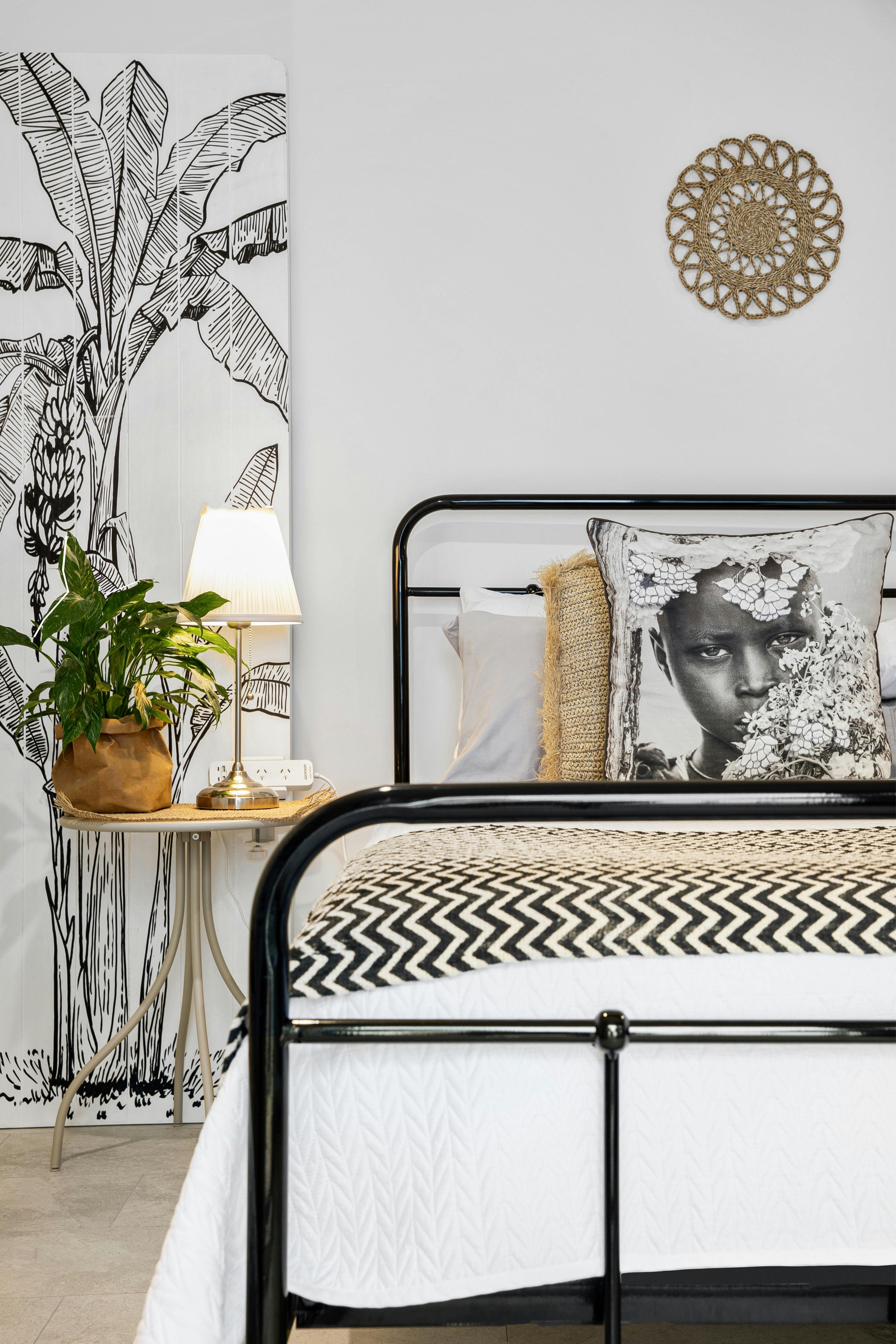 Main bedroom including art by the owner