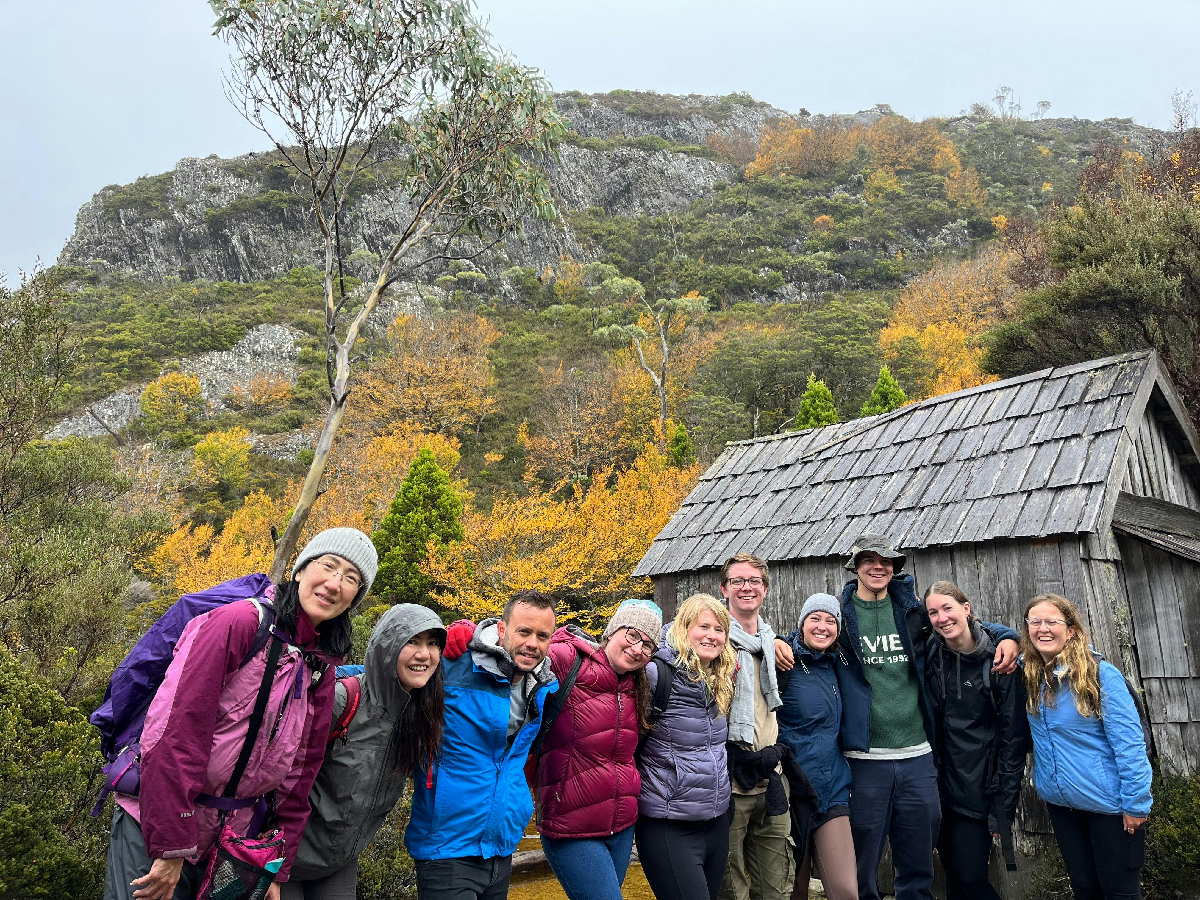 Small group at Crater Lake in Cradle Mountain National Park