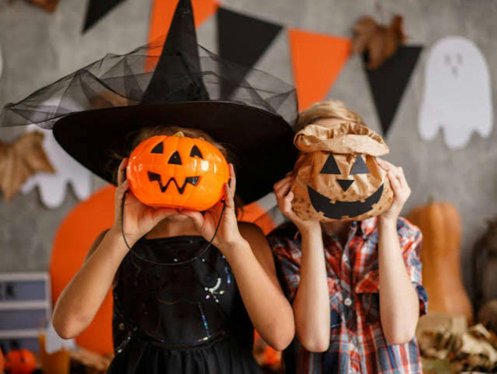 Image of children in halloween costumes