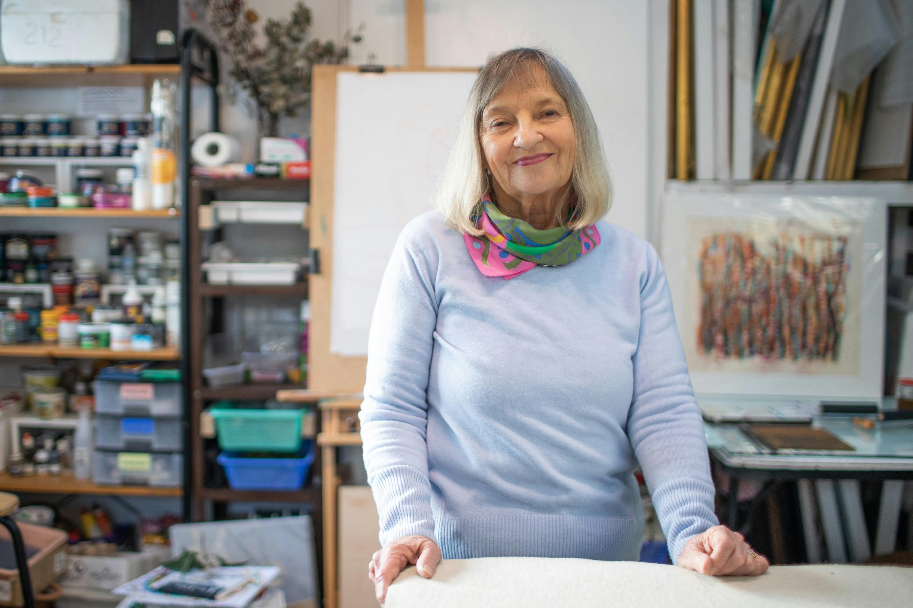 Jennifer Fletcher in her studio