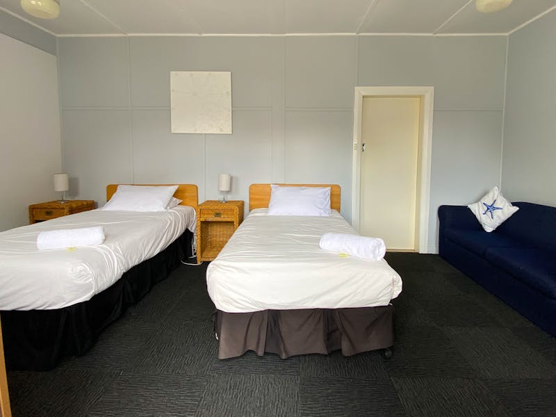 Two Single Beds within Motel room