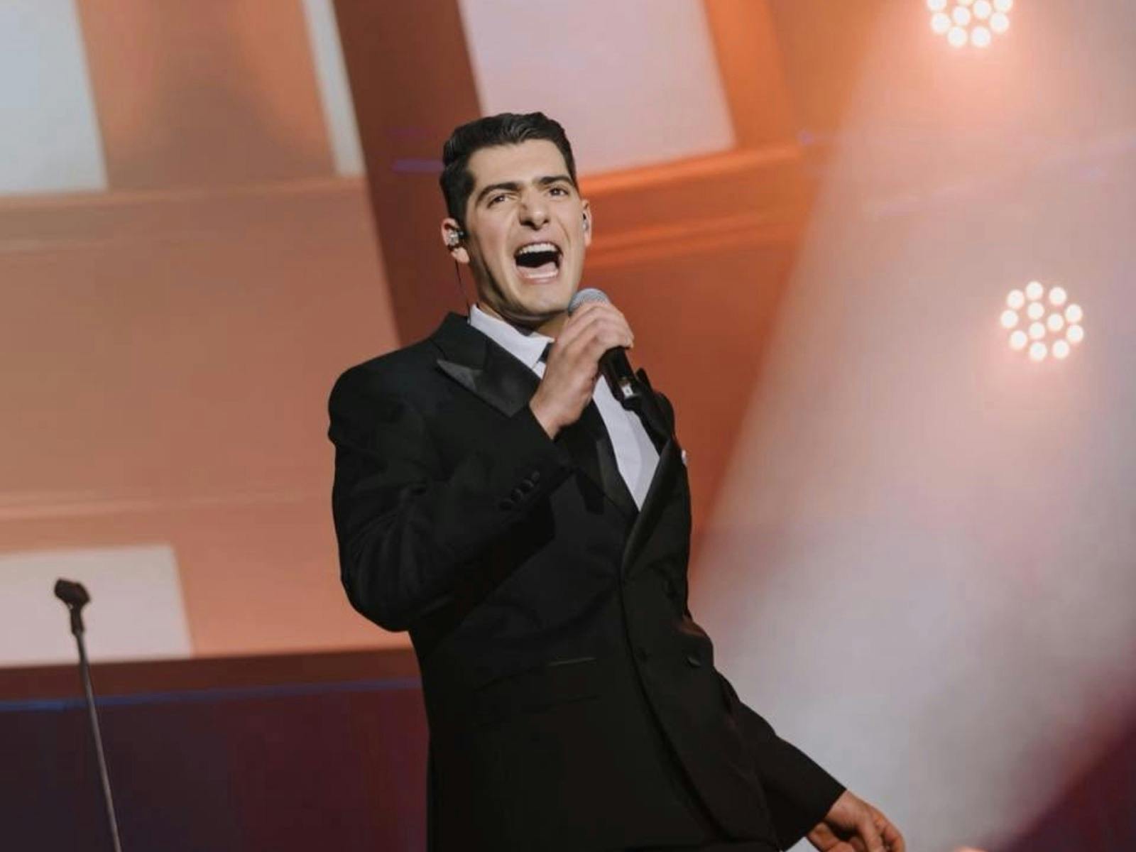 a man singing