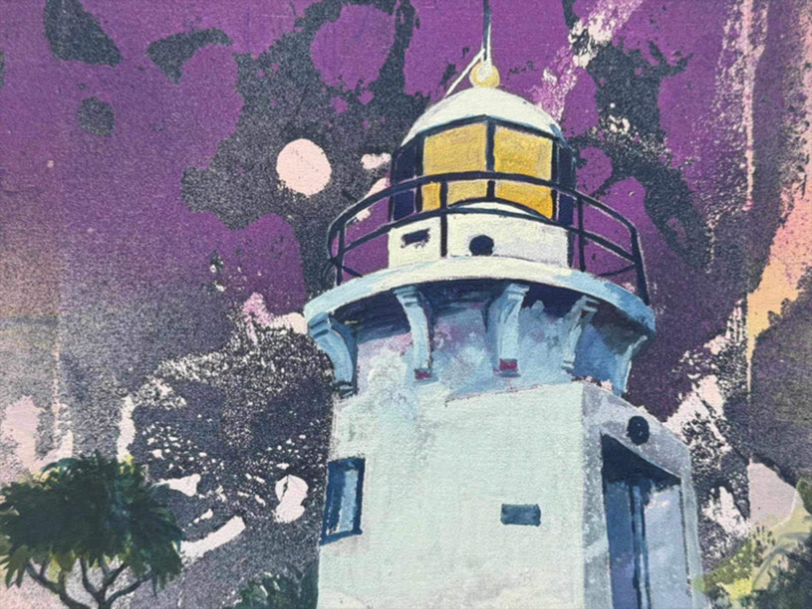 Light house with purple colours