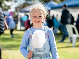 Child eating fairy Floss