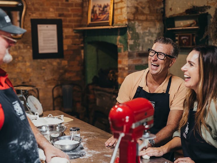 having fun at the bench during a Sourdough Class with Stephen Arnott