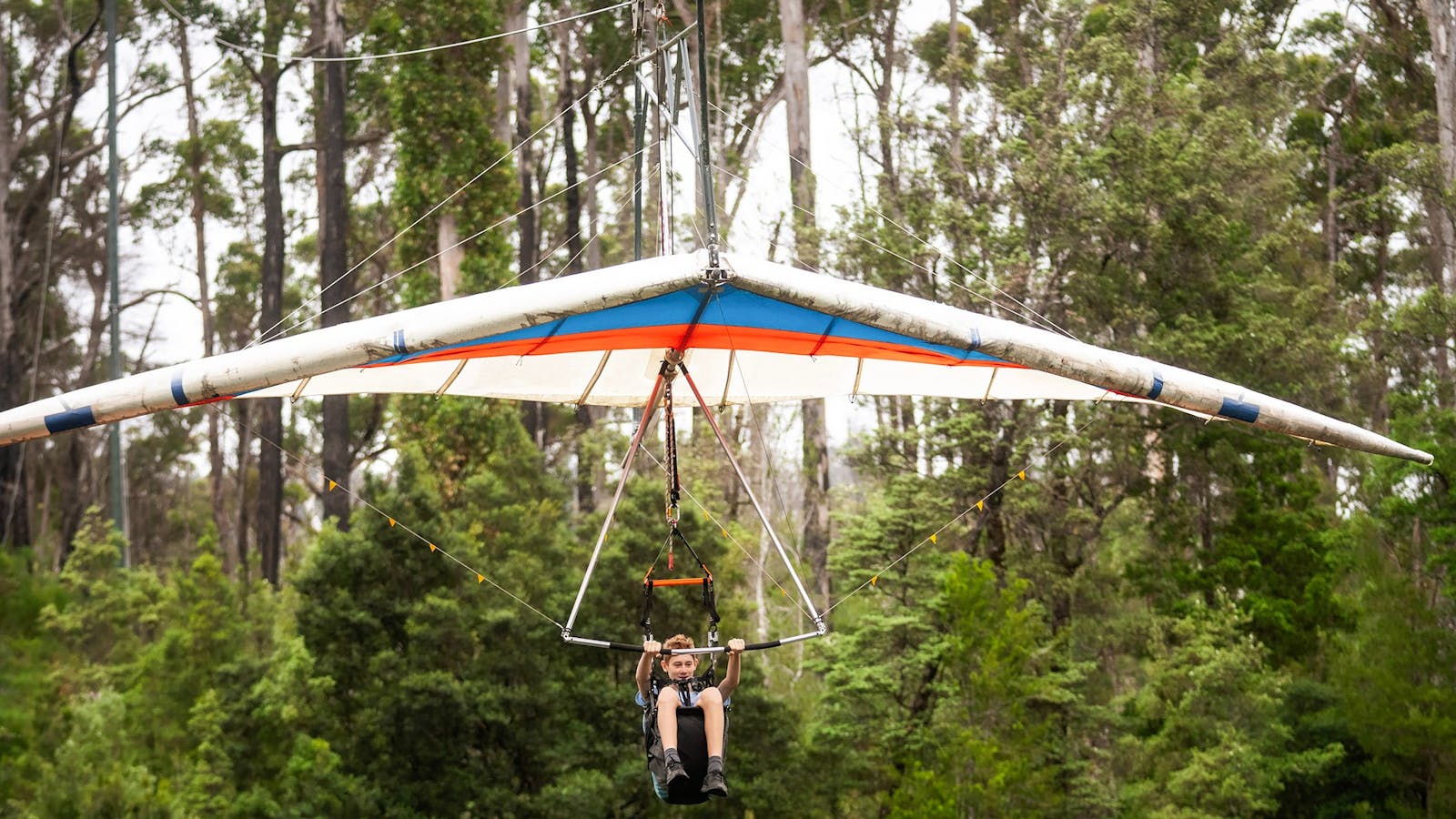 In flight on the Eagle Hang Glider