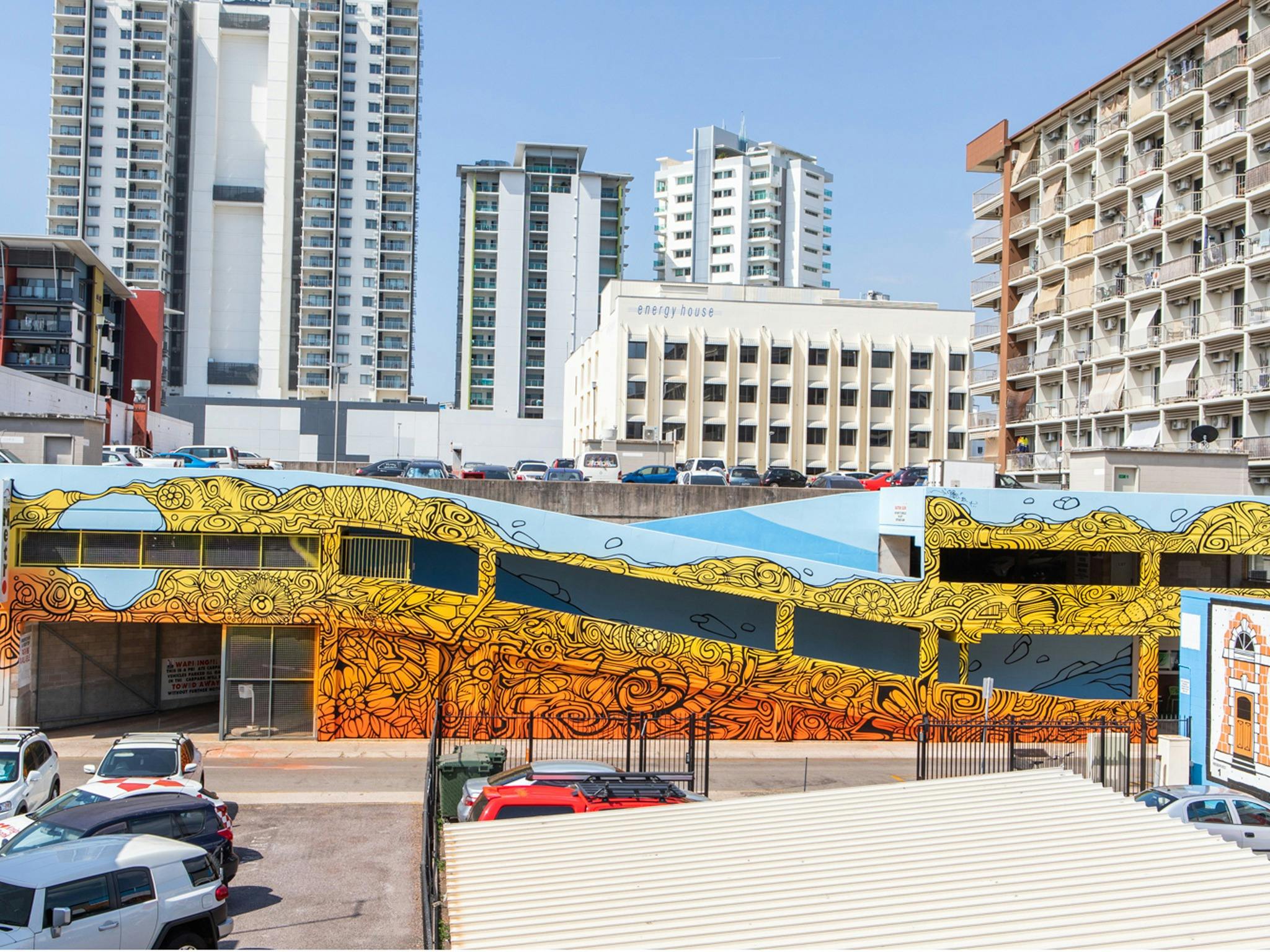 The mural was completed by Phibs for the 2018 and is located in Austin Lane