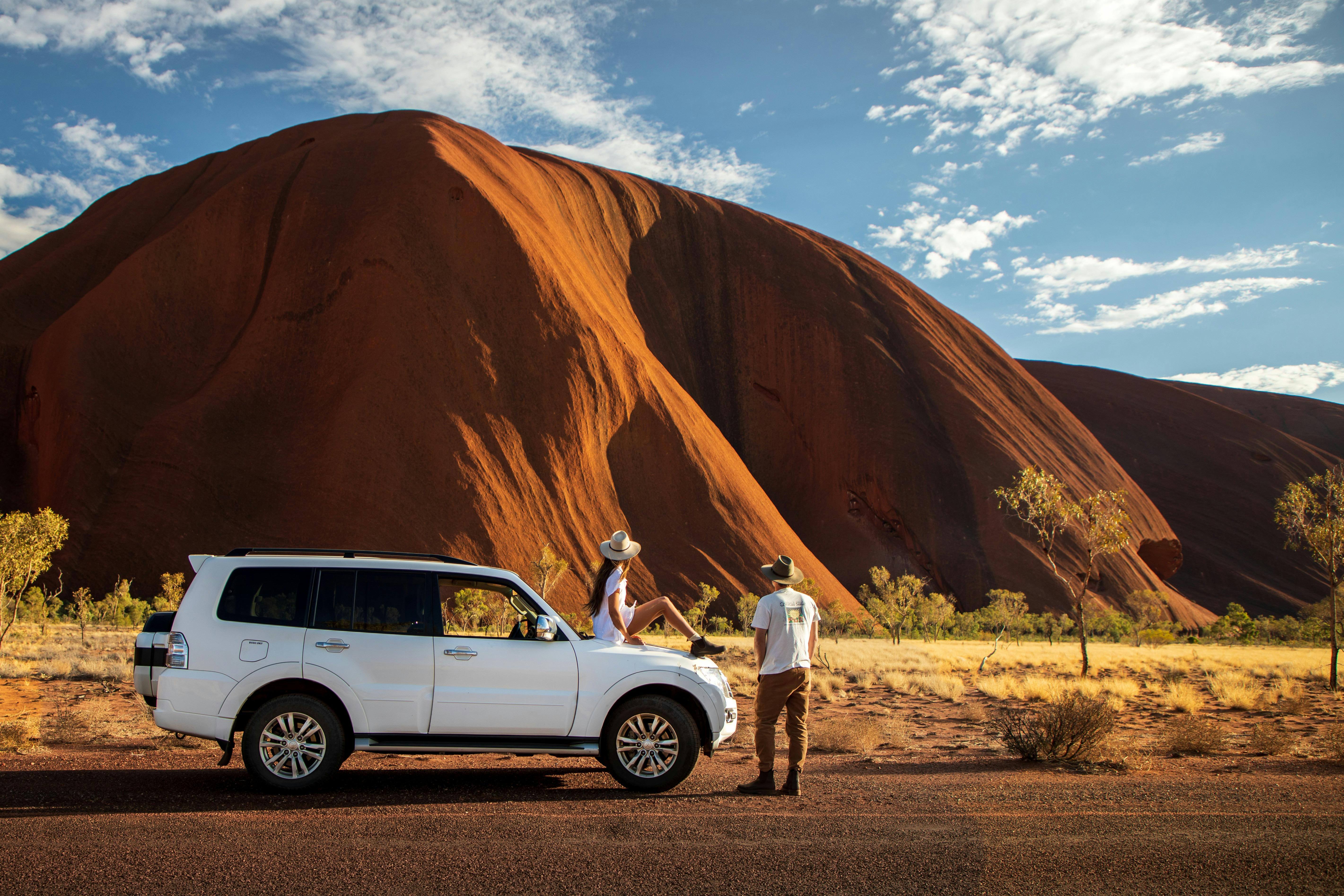 Parked at the base of Uluru