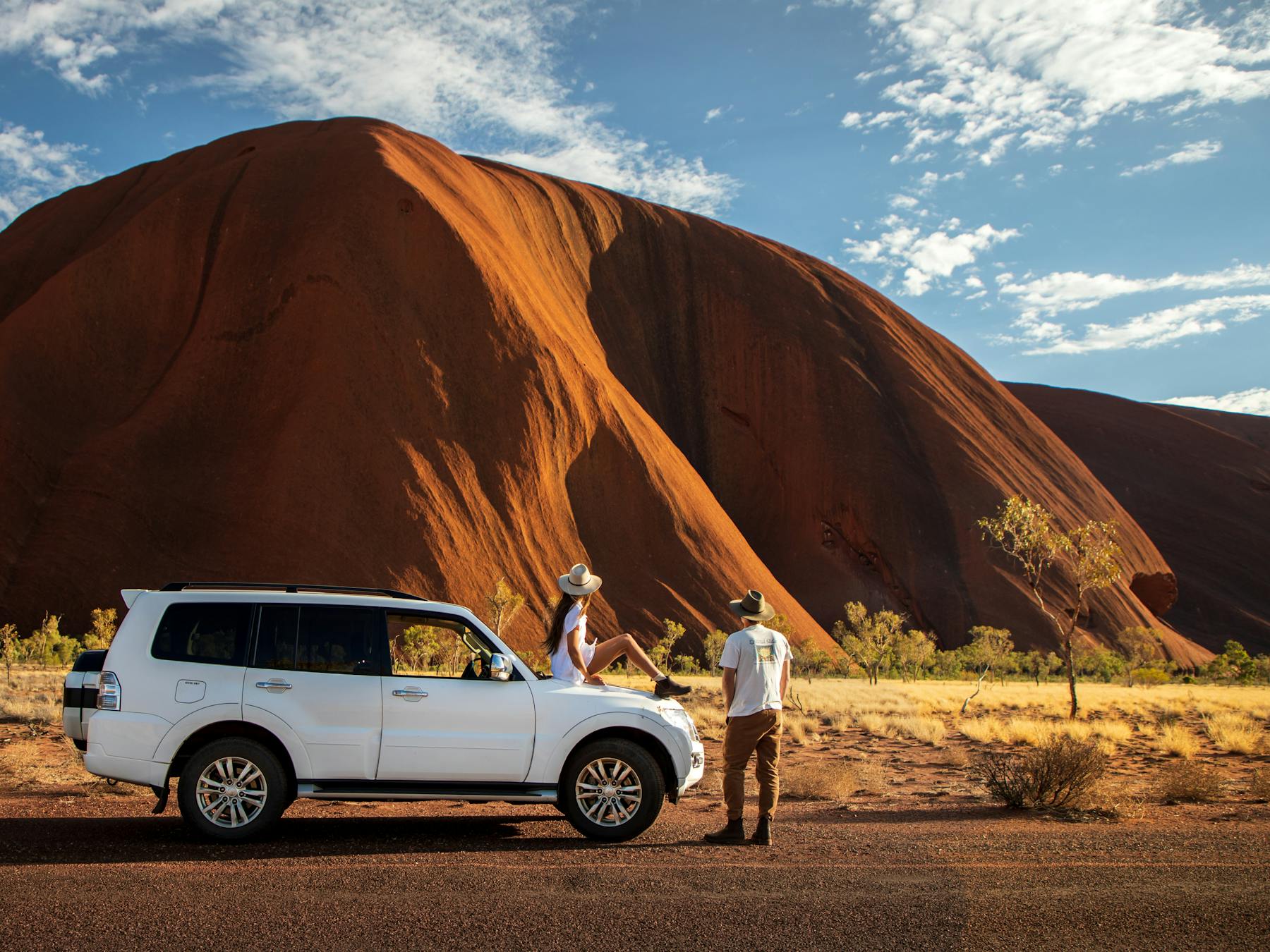 Parked at the base of Uluru