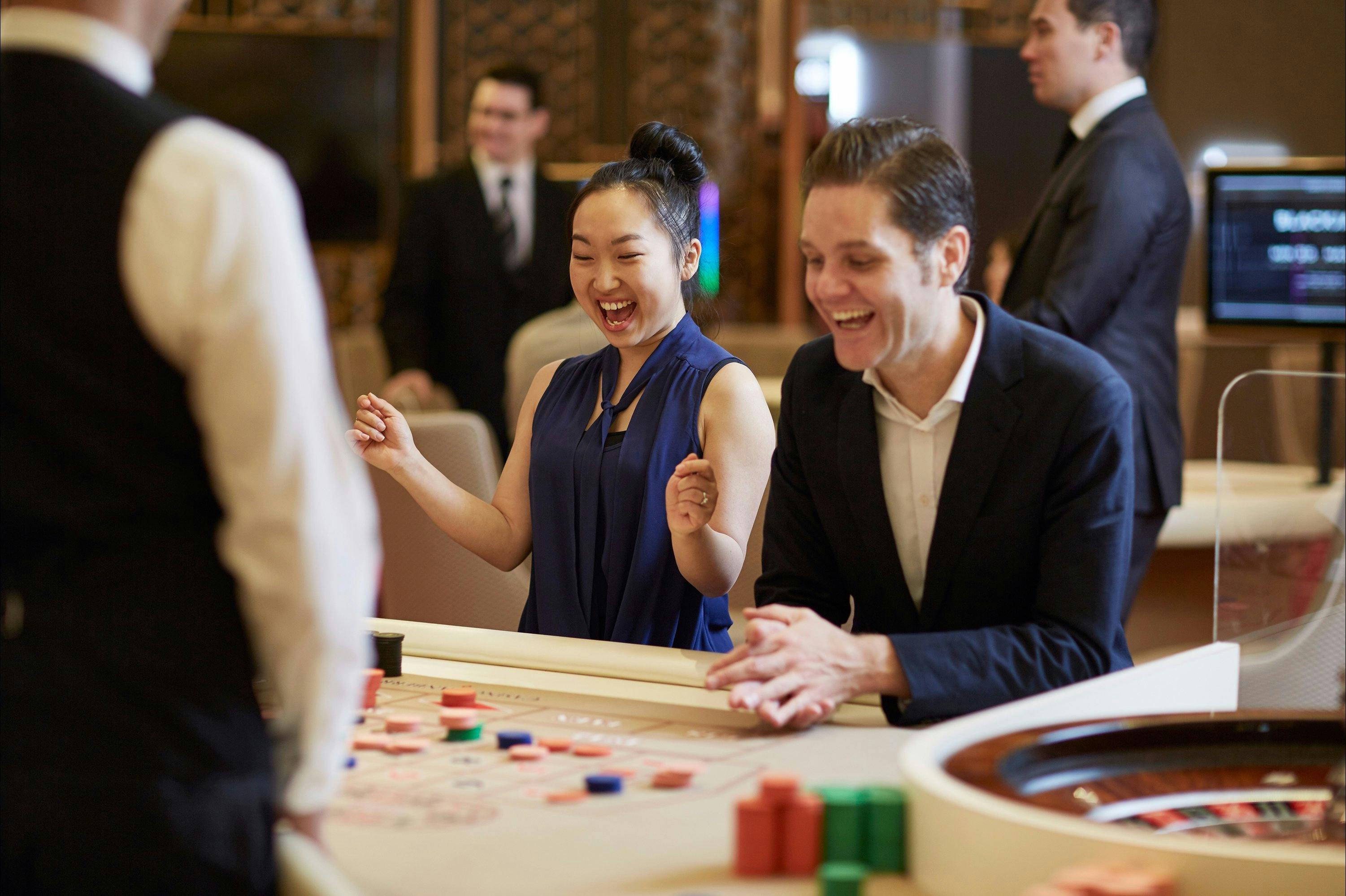 Happy punters at a gaming table