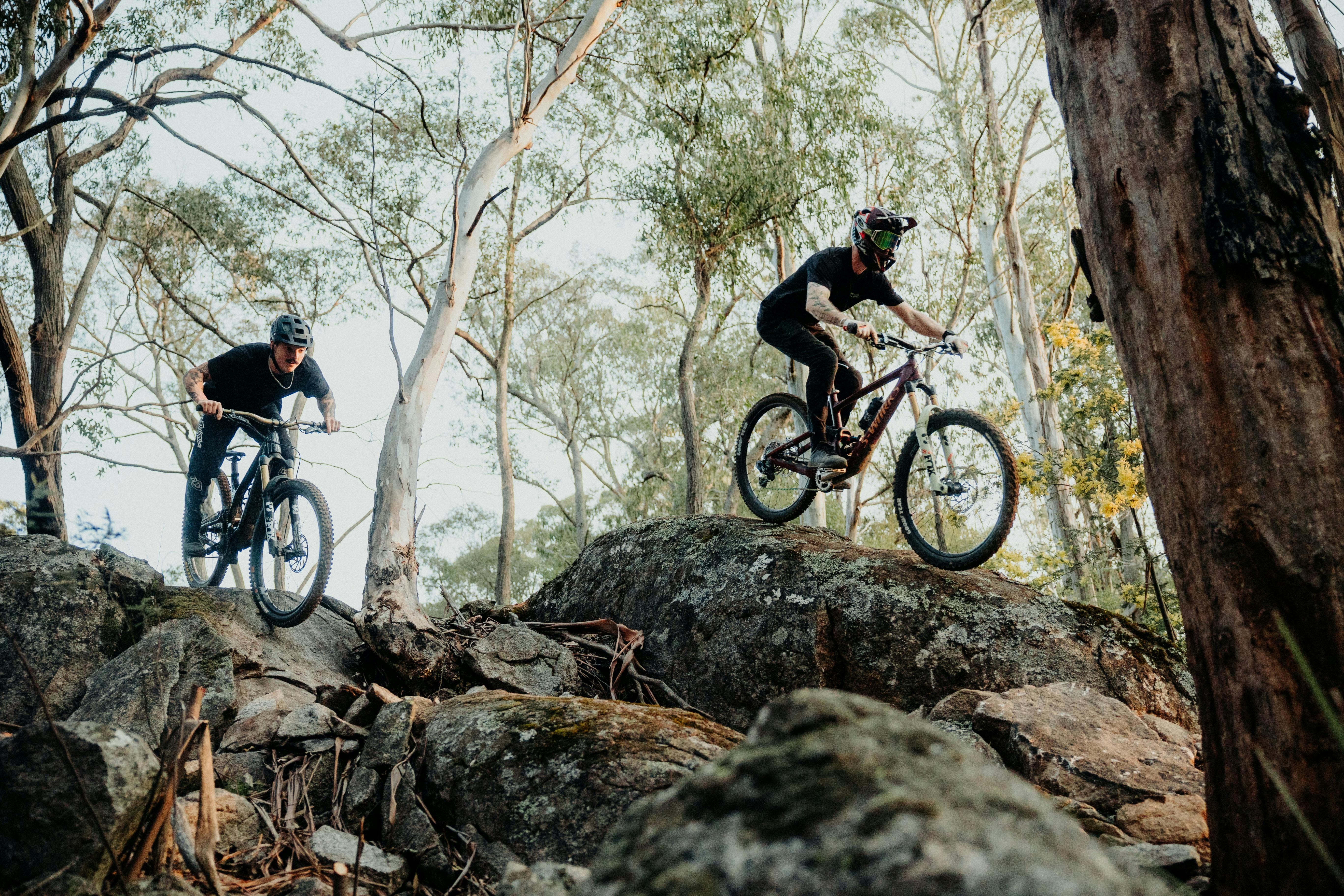 Riders on granite on Mt Tumbarumba